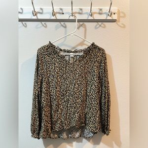 Old Navy Size S Long Sleeve Blouse - Cheetah Print